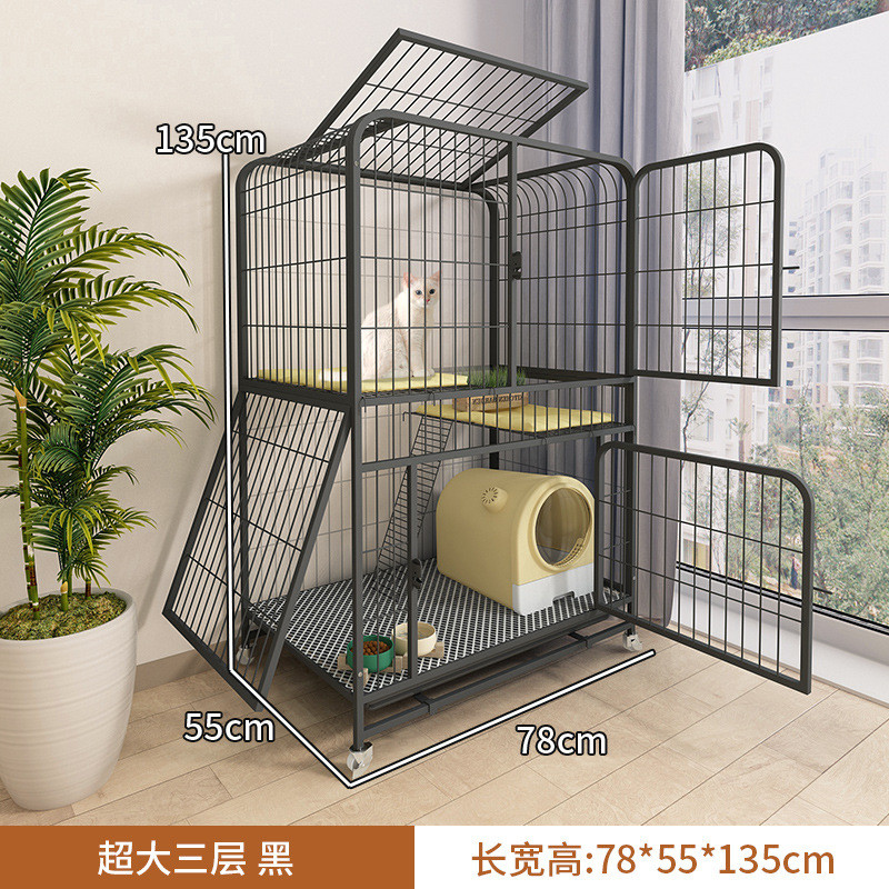 猫笼子空室内别墅两层超大自由空间猫窝猫厕一体猫咪屋舍猫家用笼