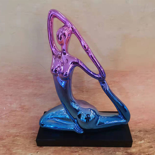 热销现代抽象电镀摆件家居工艺品客厅饰品玄关摆饰酒店抽象