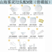 釉下彩景德镇轻奢碗盘餐具套装 碗碟套装 家用新款 简约筷高颜值乔迁