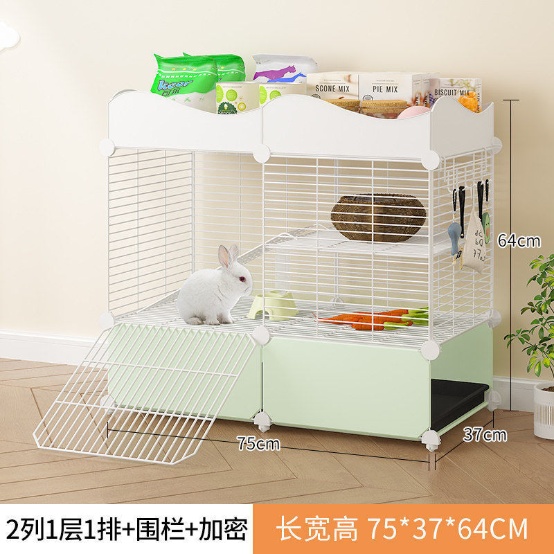 兔笼新型兔笼子家用室内特大号免清粪防喷尿宠物别墅批发养殖笼厂