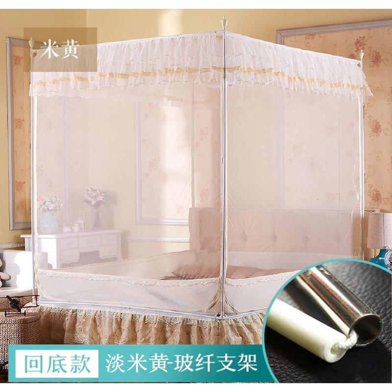 3ew1家用防摔蚊帐1.8m床儿童小孩防掉拉链加厚三开门加密1.