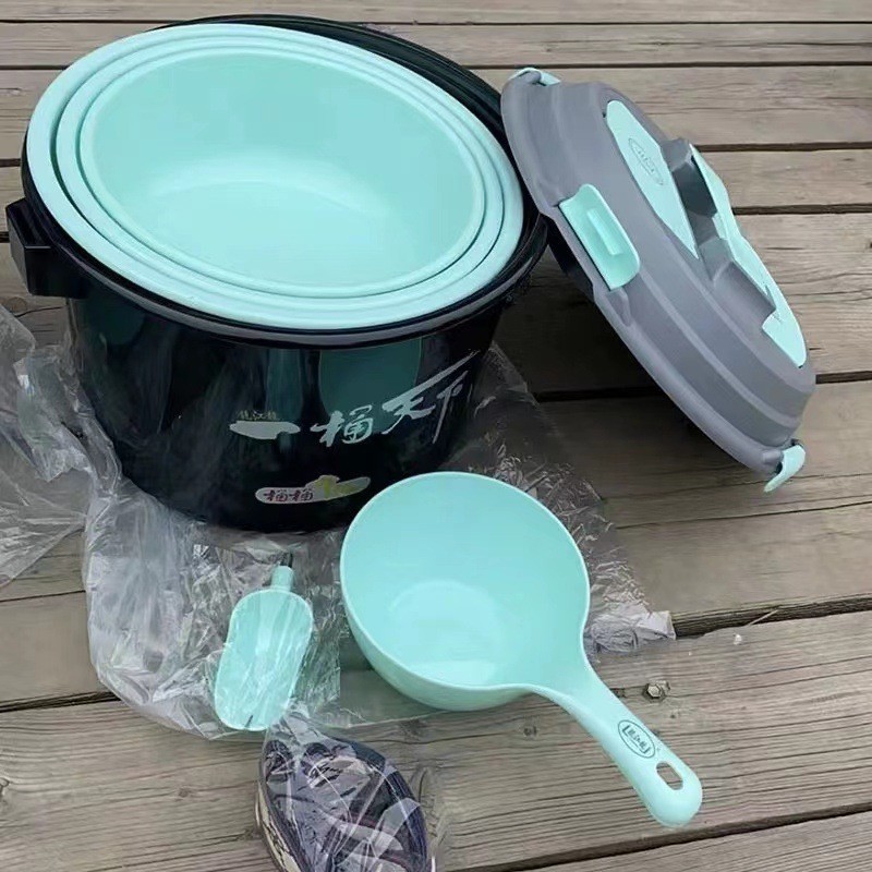 龙江升级一桶盆开饵桶多功能拌饵料盒带盖开天下pc散炮钓箱黑坑