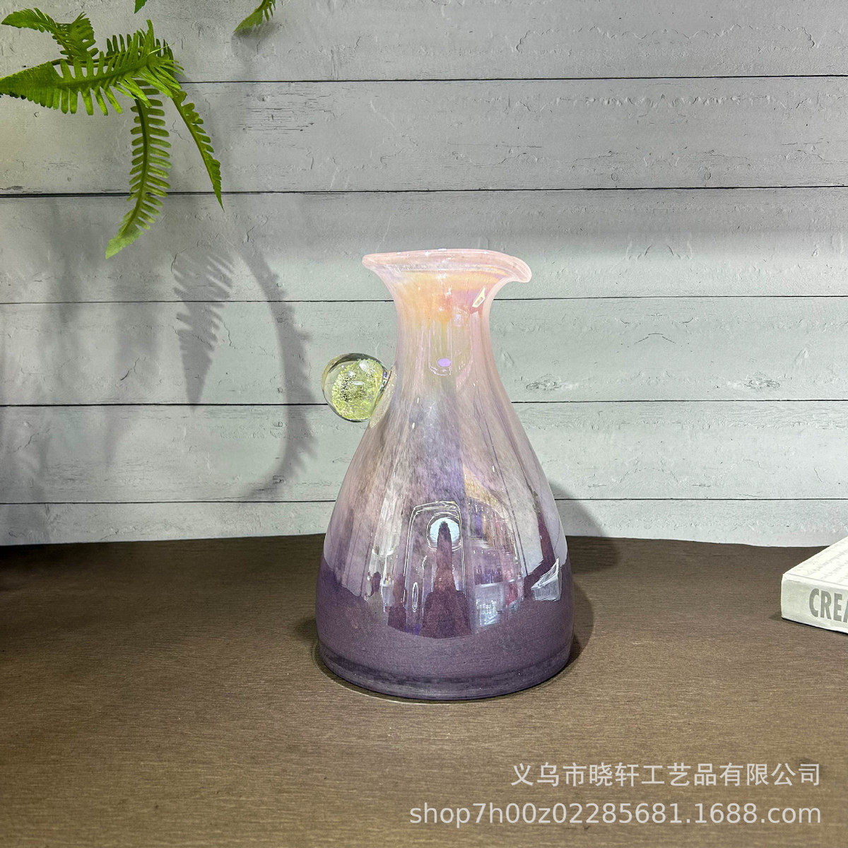酒店创意中古风琉璃花瓶客厅餐桌高级插花装饰品家居ins卧室摆件