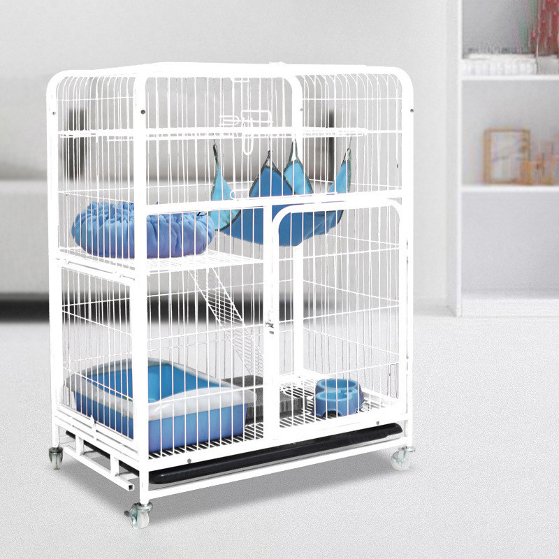 厕所猫屋猫别墅方管笼子宠物笼超大自由空间带猫笼三层猫舍猫屋