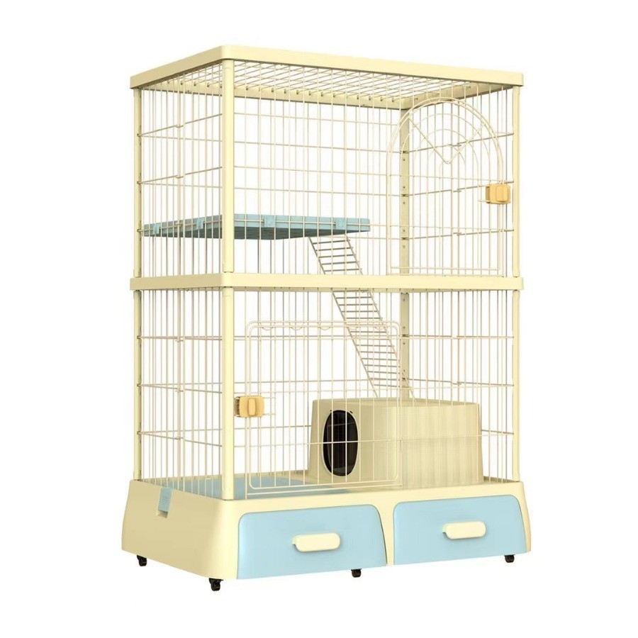 猫砂盆一体纯色别墅猫笼家用室内猫别墅猫窝超大带厕所屋自由空间