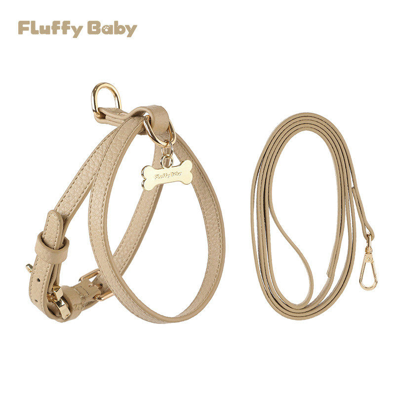 fluffybaby宠物小型犬牵引绳胸背套装狗狗牵引带狗绳外出狗链