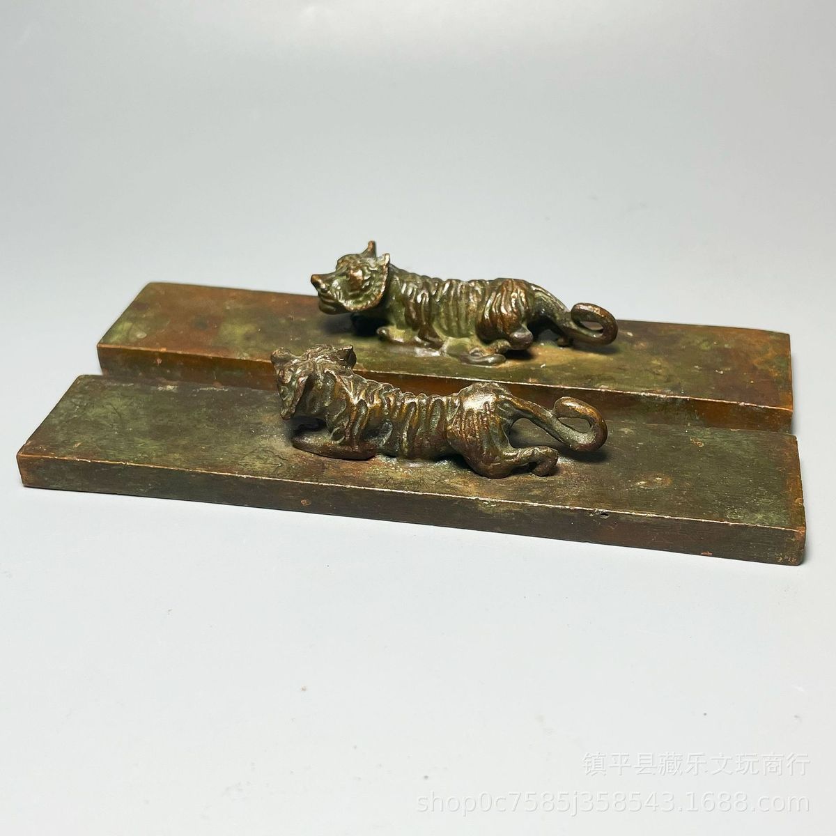 仿古镇尺厚德载物狮子镇纸镇尺一对压尺貔貅用品镇尺文房天道酬勤