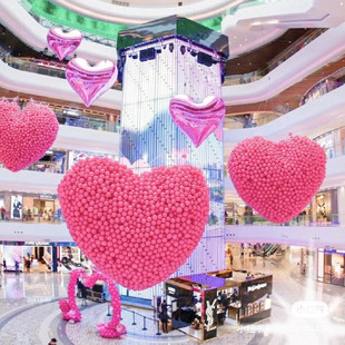 商场活动气球下落网掉落网雨结婚放飞气球公司开业装饰网布置气球