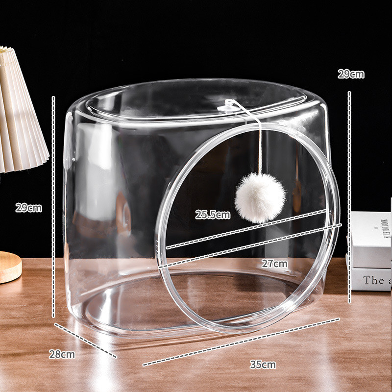 轻奢家用猫窝宠物透明猫笼透气口小体型猫猫睡觉垫子窝猫围逗猫球