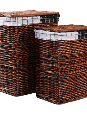 z655收纳筐脏衣篮脏衣篓脏衣服收纳筐带盖特大号家用藤编圆形收