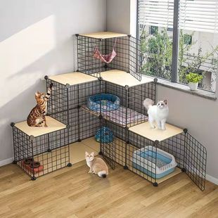 猫笼子超大自由空间猫笼别墅家用室内猫舍带厕所三层小型猫屋猫窝