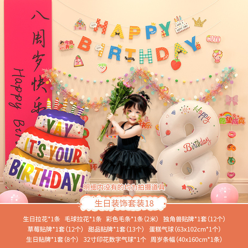 小男孩宝宝儿童2周岁生日装饰场景布置3两6岁7数字气球氛围仪式感