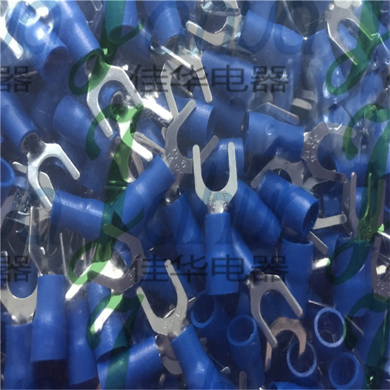 热销sv1.25-6预冷端头绝缘压接线端子叉形铜鼻子0.8厚