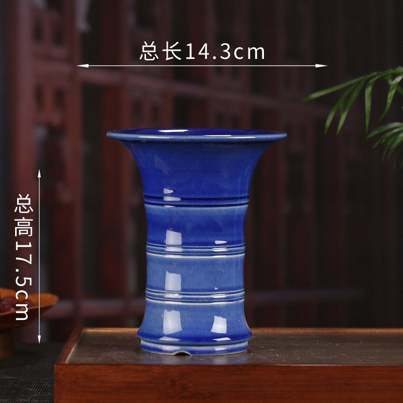 兰花盆节小竹大气儒雅矮牵牛多肉各种花卉摆件宜兴釉水批发ylh08