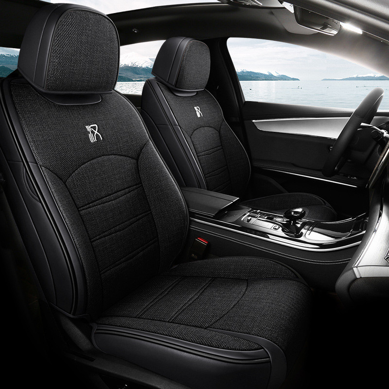 热销2022款比亚迪汉dmi专用座套汉ev四季亚麻汽车坐垫卡通全包座