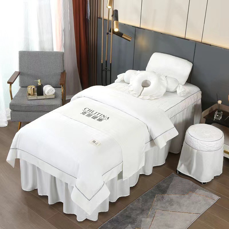 全棉美容床罩四件套四季款疗美容院按摩理疗洗头足高档床套件批发