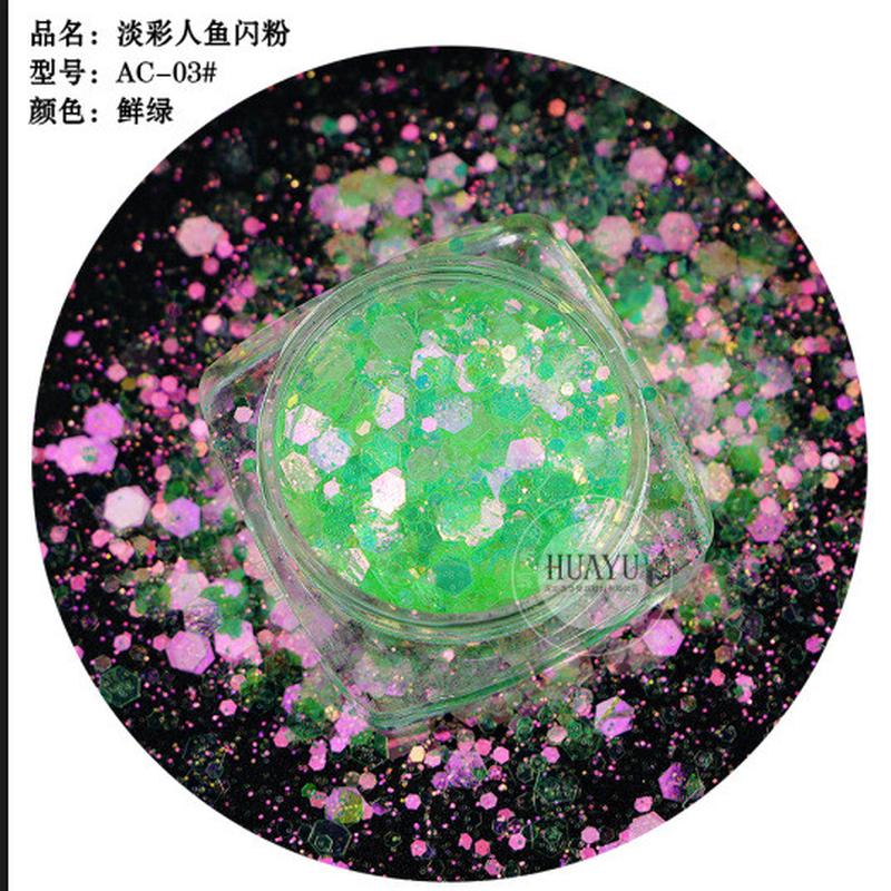 夏日冰透超薄金葱粉diy流麻滴胶材料幻彩六边形亮片配饰闪粉批发