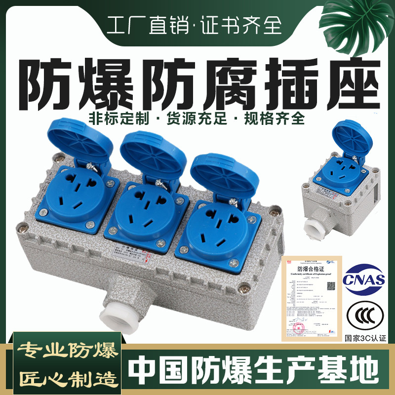 防爆插座220V五孔明装暗装通用10A/16A多孔86型工业防水消防开关E