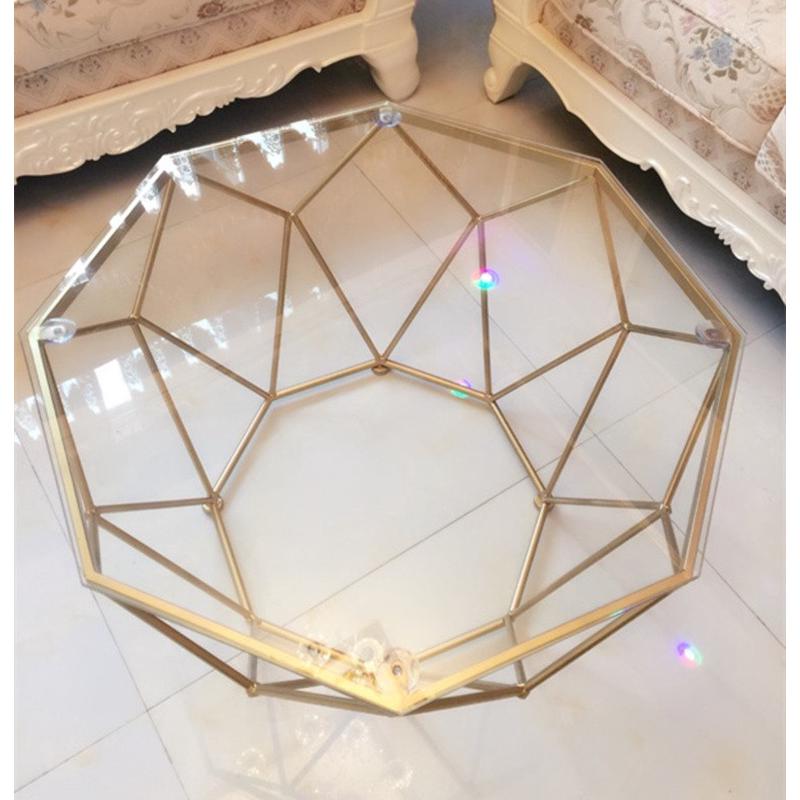 北欧茶几简约小户型客厅创意玻璃桌铁艺轻奢个性网红钢化现新品