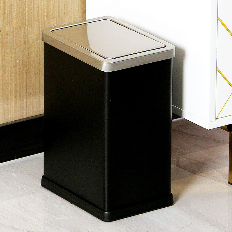 办公室不锈钢带盖家用摇盖长方形窄缝卫生间商用客厅垃圾桶大容量