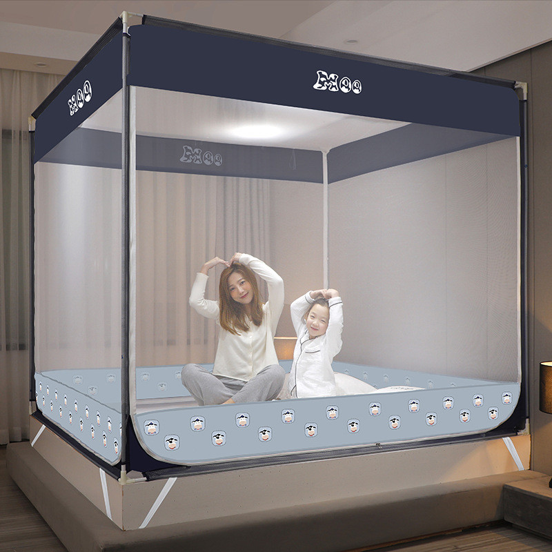 正顺 三开门坐床式蚊帐成人家用居家宝宝防摔防蚊防虫1.5米1.8M床