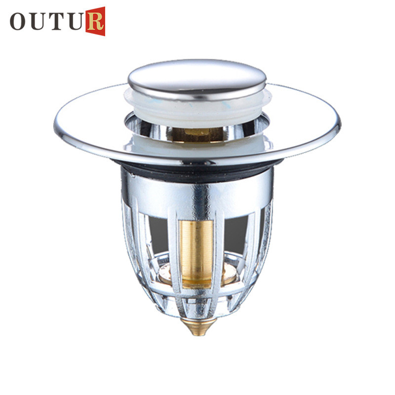 洗手盆脸池漏水塞子下水器管弹跳芯洗脸盆按压式不锈钢防塞臭配件