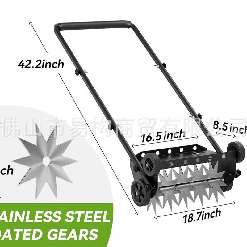 家用草坪打孔器厂家直供滚动式旋转穿刺草坪曝气器松土尖头打洞机