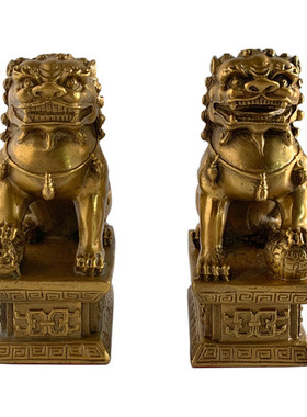 铜狮子摆件狮北京铜狮子厂家批发金属工艺品家居摆件北京狮一对