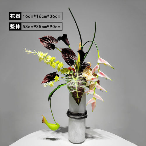 新中式样板间蝴蝶兰仿真花艺摆件禅意客厅茶室餐桌假花摆设装饰品