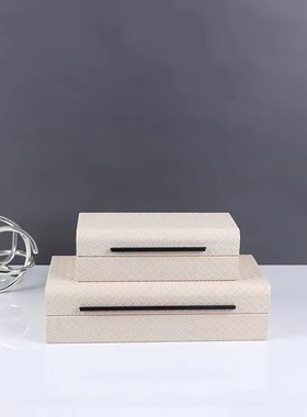 新中式样板房装饰首饰盒衣帽间梳妆台装饰摆件盒套装现代简约北欧