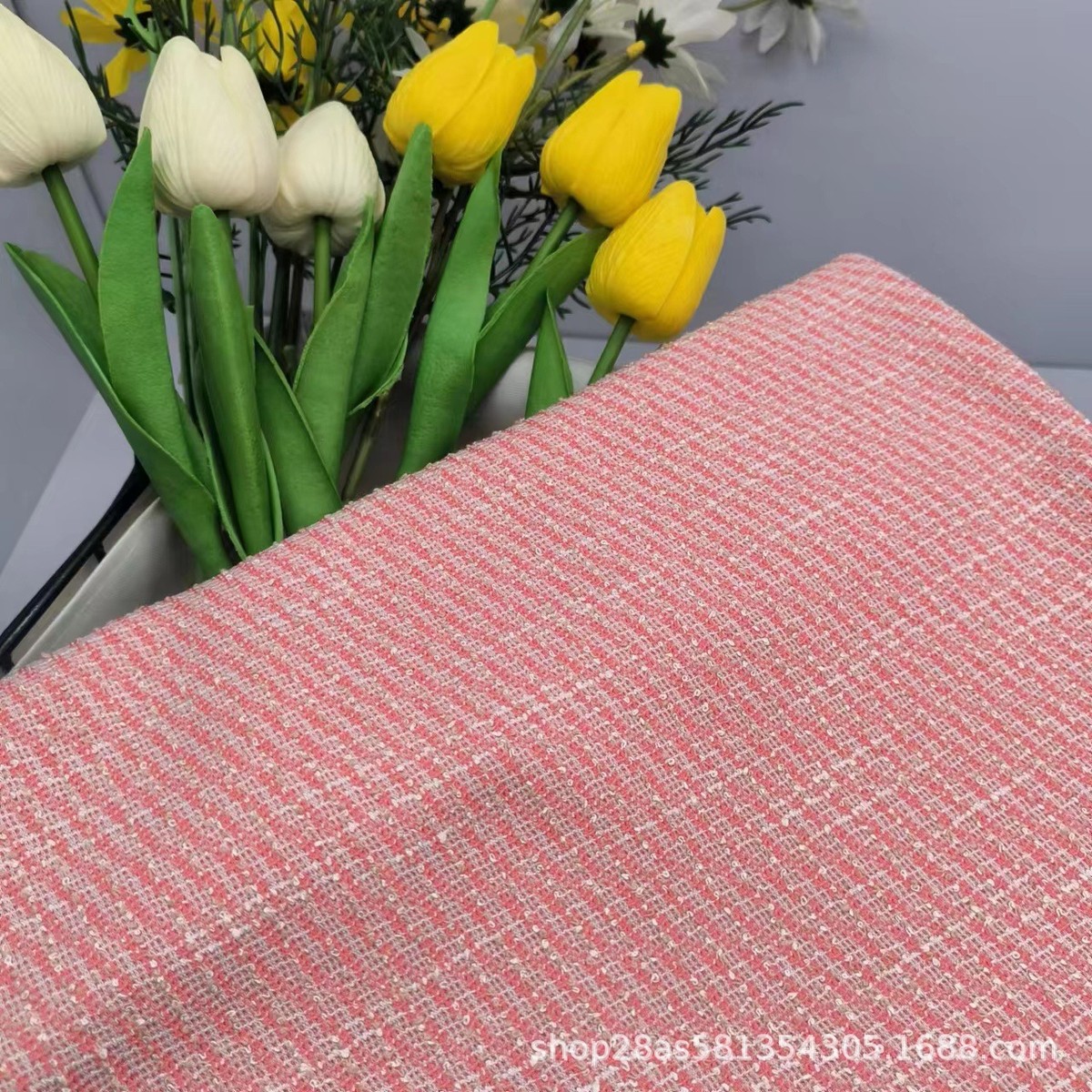 源头粗花呢套装针织小香风面料针织提花面料布tr经典斜纹工厂套裙