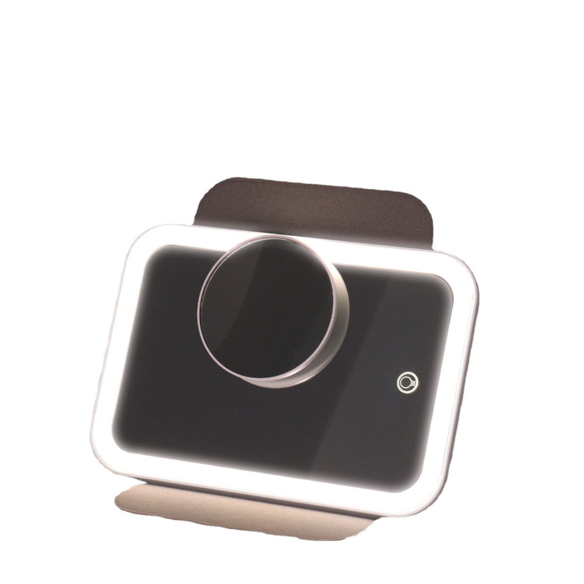 便携折叠镜led三色灯光磁吸带10倍放大镜360度旋转美妆桌面化妆镜