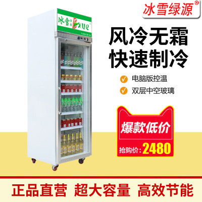 冰雪便利店立式单门饮料展示柜冰箱商用冷藏保鲜柜冰柜超市冷柜