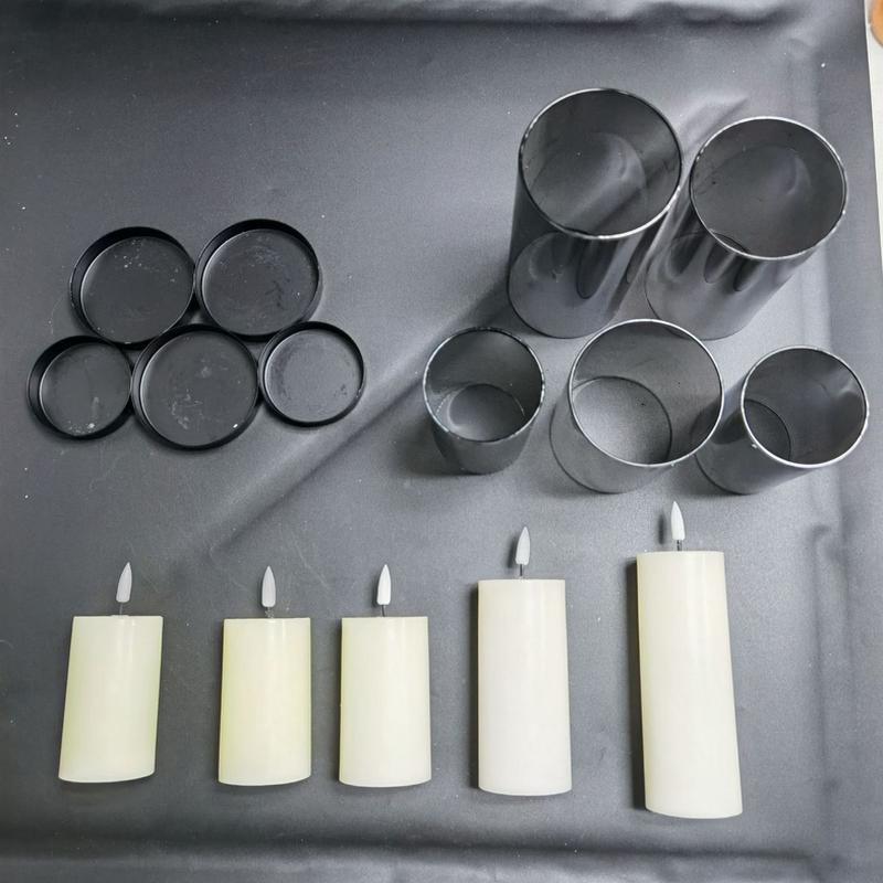 分体式套五茶/灰/七彩玻璃石蜡led定时电子蜡烛灯厂家直供平口