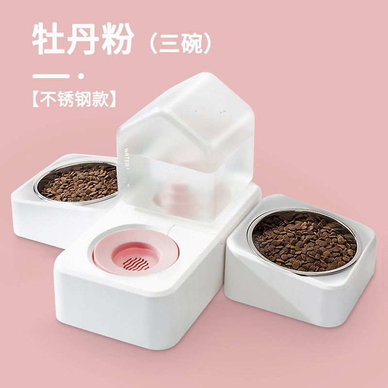 宠物饮水机猫碗狗碗中过滤狗狗防打翻双碗自动小型犬活水喂水食具