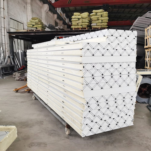 热销聚氨酯彩芯手工保温冷库板聚氨酯封边夹钢夹芯板