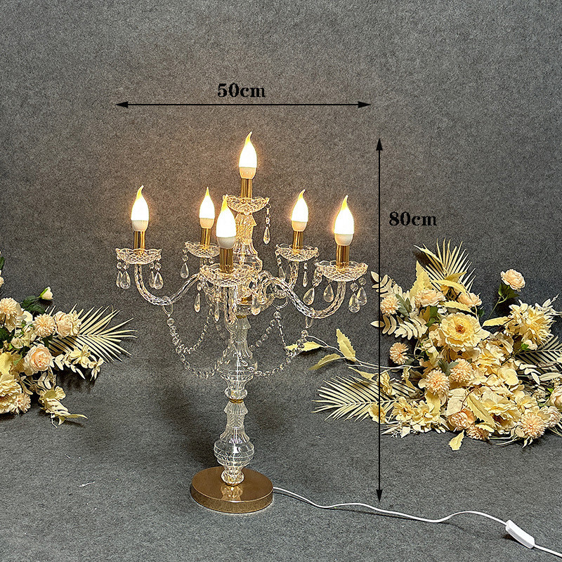 批发亚克力水晶灯路引婚庆场地布置道具新款留影区签到台装饰烛台