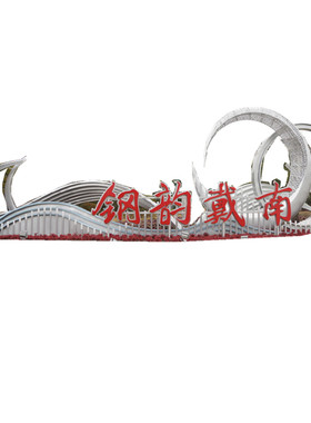 厂家制作不锈钢广场大型户外金属工艺品异形飘带雕塑园林景观艺术