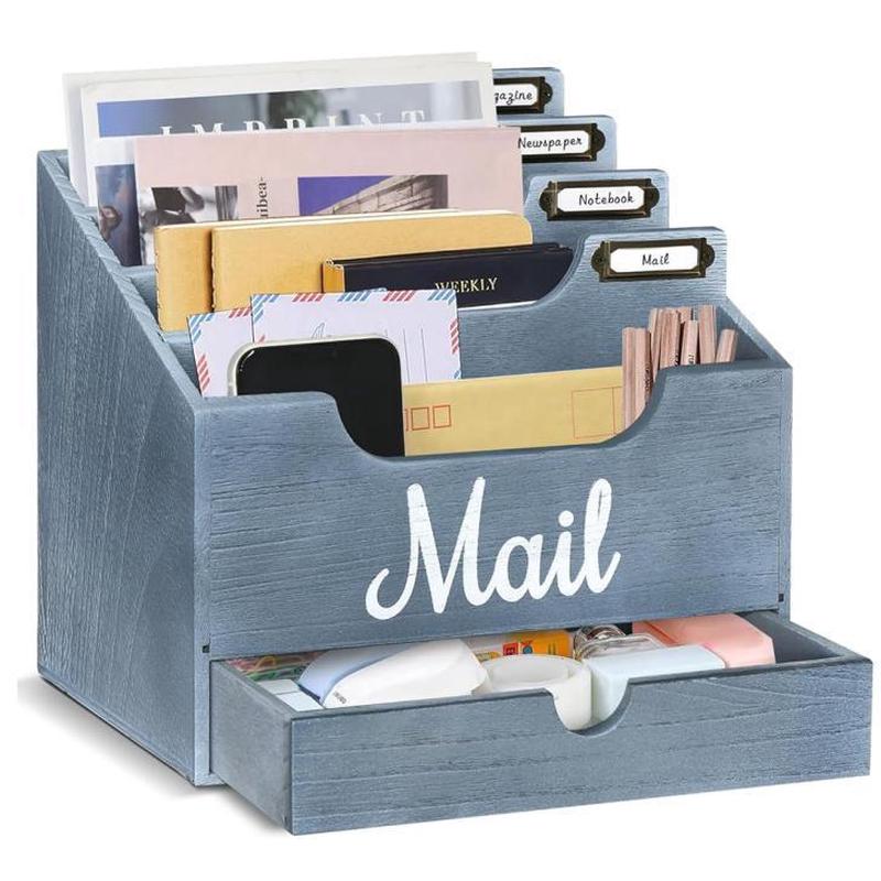 木质桌面收纳架文件资料整理文件架办公室桌面书桌整理盒架