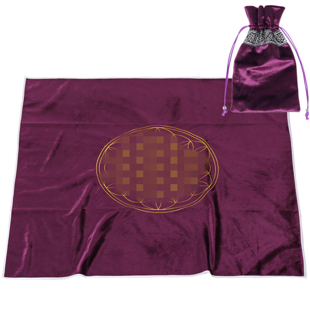 tarot塔罗卡牌桌布配刺绣花型桌布绣花牌袋爆款80*80cm