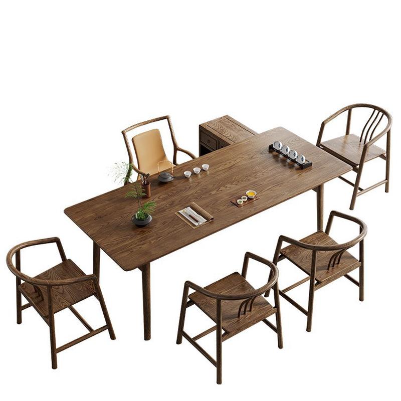 新中式茶桌椅组合白蜡木泡茶台禅意茶空间家具干泡台实木简约