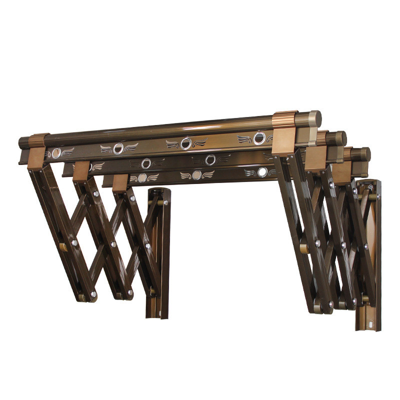 阳台挂式移动晒衣架推拉折叠可晾衣架室外衣柜免打孔双杆防尘