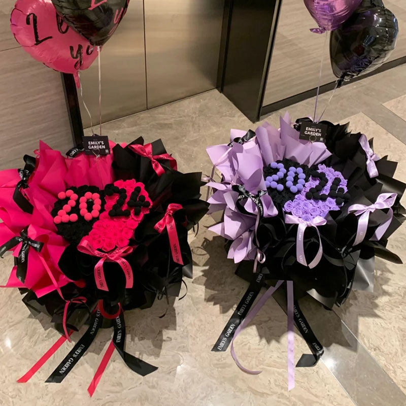 2024新年花束干花花闺蜜38女神节女生送香皂花玫瑰99朵