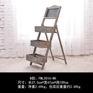 7wlo田园花架置物架花车木质花店橱窗装饰陈列展架多功能复古推