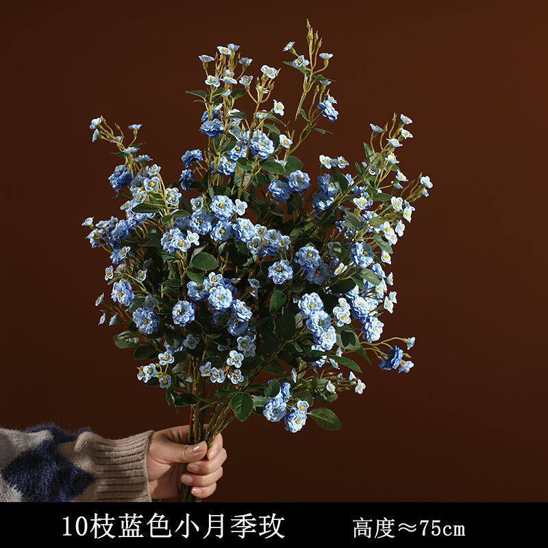 蔷薇干花花束高端客厅装饰摆设月季玫餐桌摆件轻奢假花仿真花