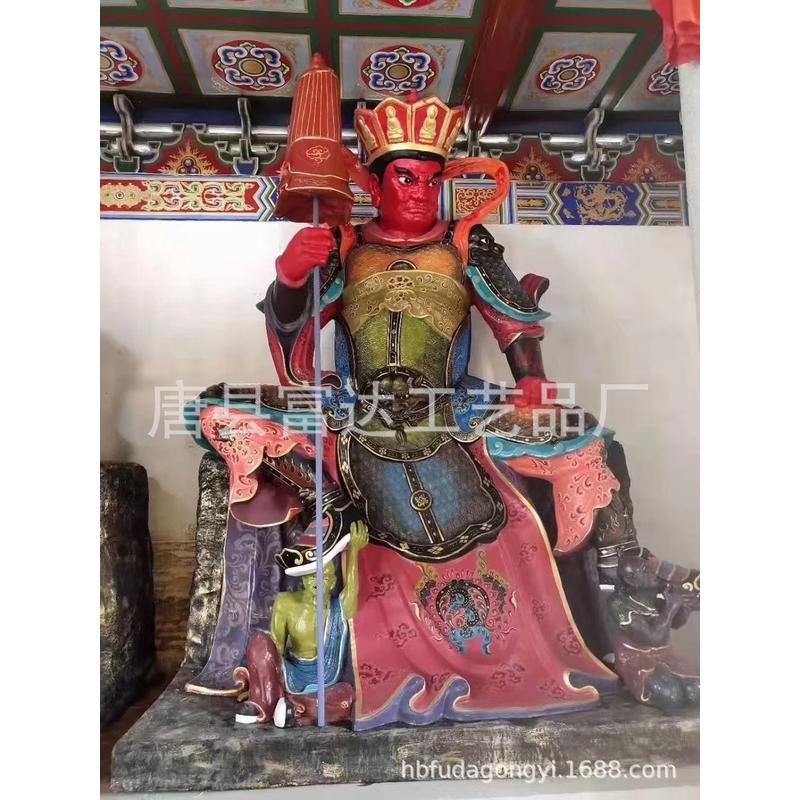 热销2米四大天王铜金刚护法金身天王殿神像玻璃钢摆件哼哈二将铸
