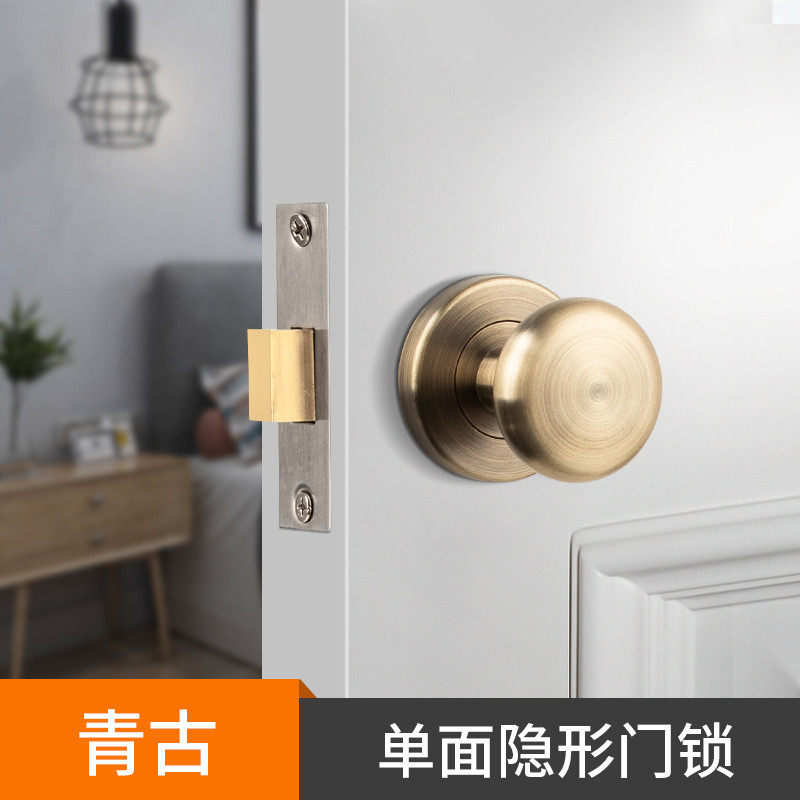 静音门锁背景墙暗藏式锌合金单面无钥匙锁卧室门隐形门单边锁把手