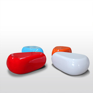 鹅卵石玻璃钢商业街商场座椅美陈休闲椅校园儿童坐凳小狗椅子批发