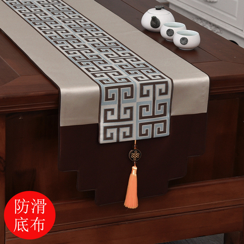 8ksg批发新中式桌旗禅意客厅玄关餐桌茶几垫茶桌旗长条电视柜玄关