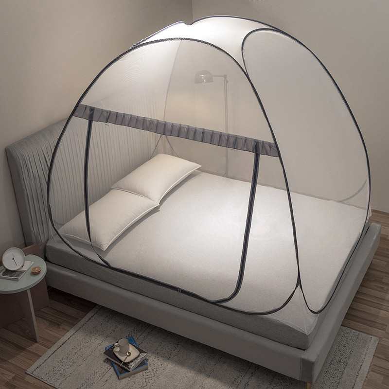 加高全包围蒙古包免安装儿童蚊帐家用拉链加密可折叠1.8米蚊帐